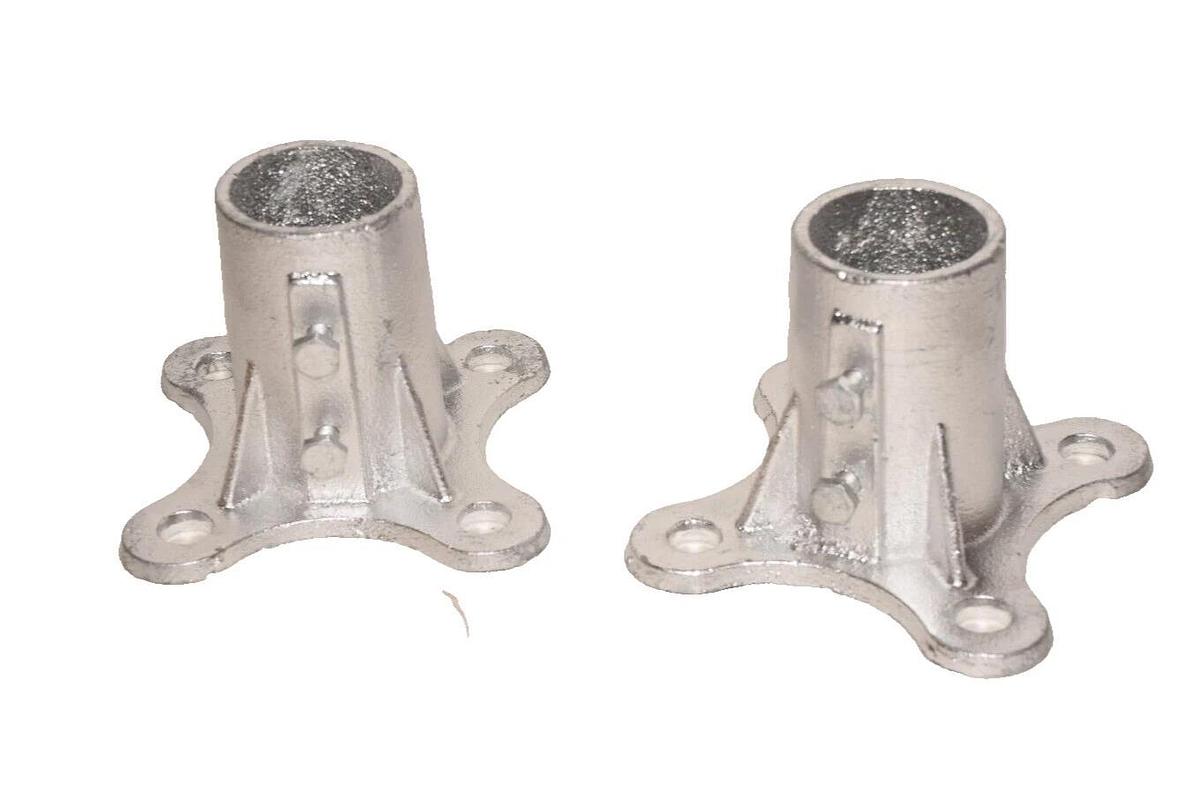 (New - Pk 2 ) WARMU 2 1/2" Floor Flange Pipe Galvanized  Chain Link Fence Post