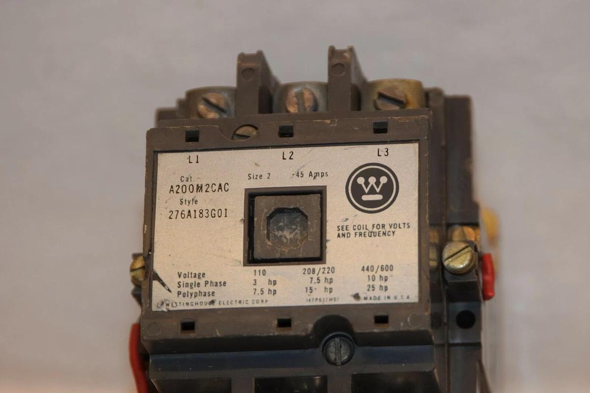 Used WESTINGHOUSE A200M2CAC 45A Size Sz 2 110V 110/120V 50/60Hz Coil Contactor