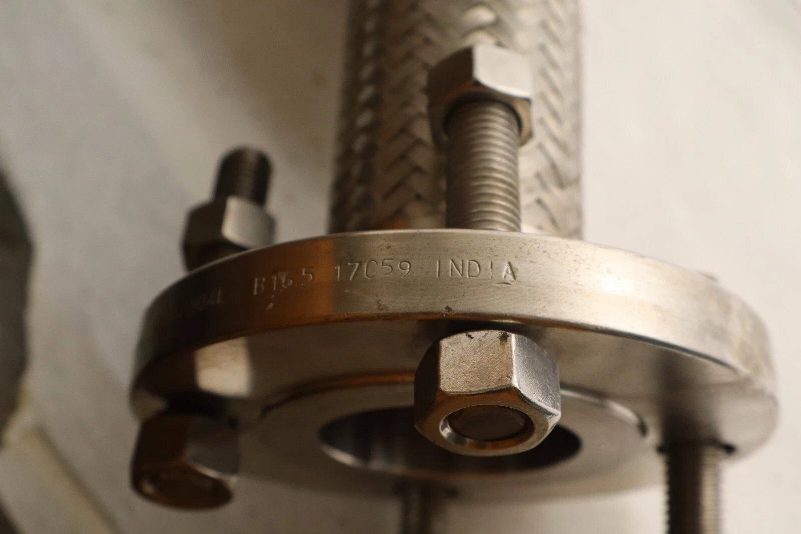 Used 2" x 36" SS Stainless Flexible Braided Hose Flange 150 SA/A182 F304/304L B16.5