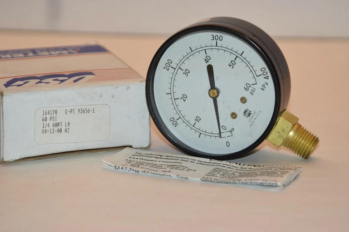 NEW AMETEK / USG C-PT 93656-1 0-60psi 1/4" NPT PRESSURE GAUGE