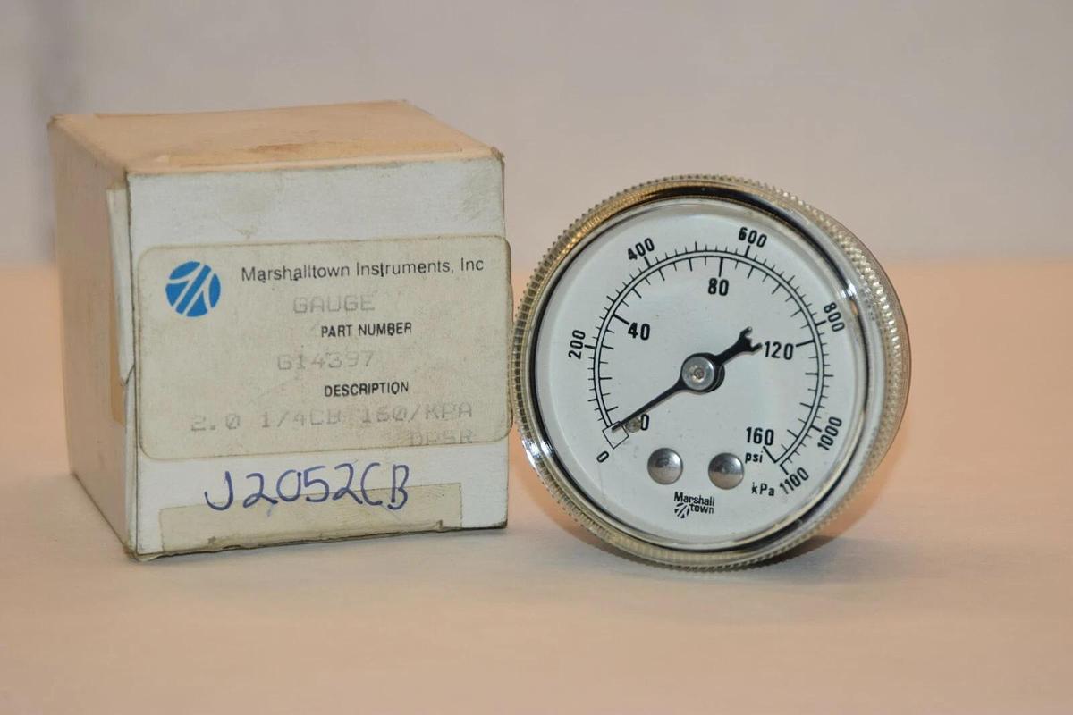 NEW MARSHALL TOWN G14397 0-160psi 2" FACE 1/4" NPT PRESSURE GAUGE