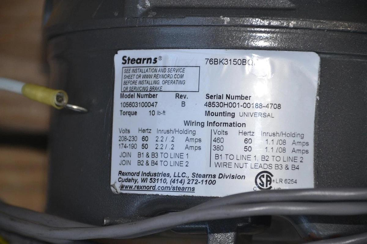 Used BALDOR RELIANCE INVERTER DRIVE MOTOR 4535-674-87011 2 HP STEARNS 76BK3150BQ