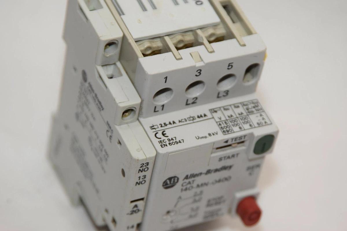 Used ALLEN BRADLEY 140-MN-0400 Ser. C 2.5-4.0A Manual Motor Starter w/140-A20 Contact