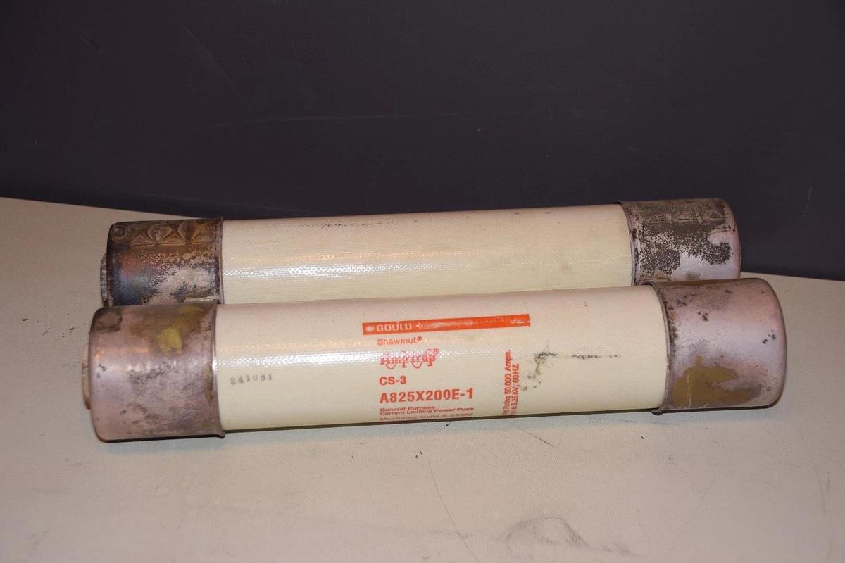 Used GOULD A825X200E-1 A825X200E1 SERIES CS-3 200E AMP 8.25 KV GENERAL PURPOSE FUSE