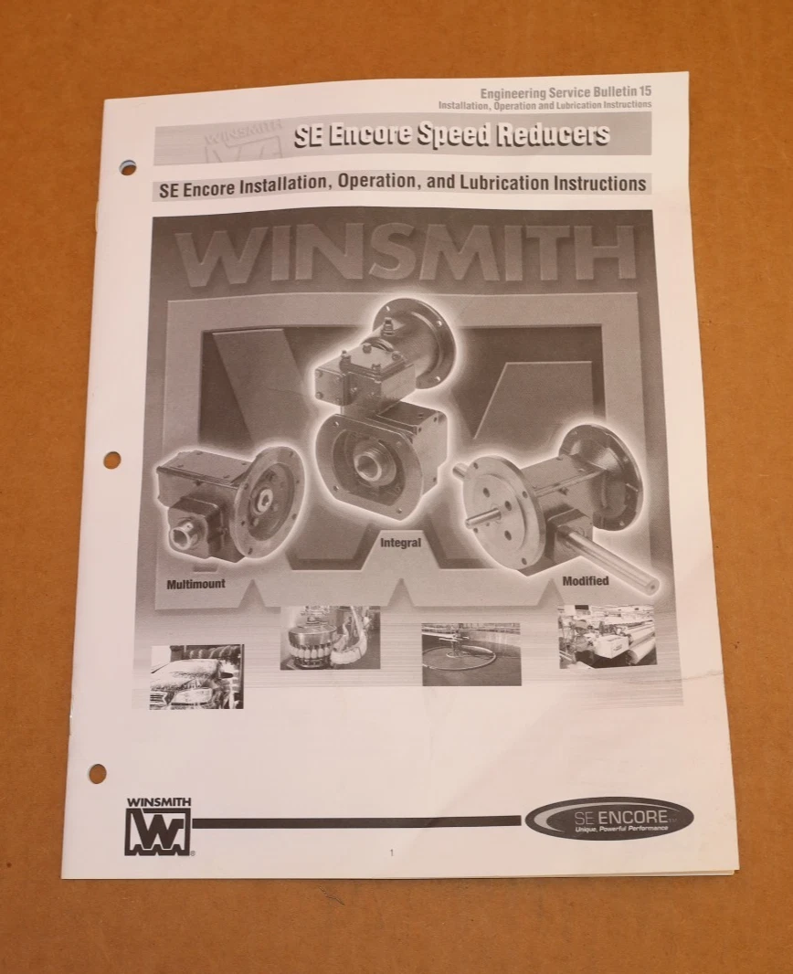Winsmith SE Encore Gear Box Speed Reducer E24MDNS31000DN E24MDNS 20R 20:1 *NOS*