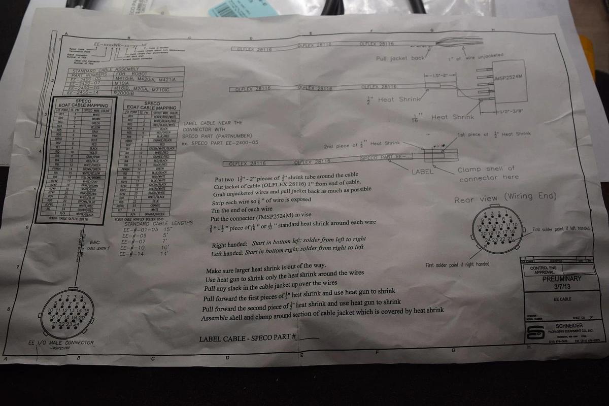 SPECO AS2-2400-07 AS2240007 7' AS2 ROBOT CABLE NEW