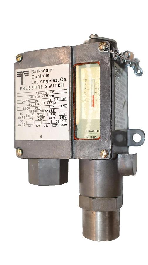 Barksdale Controls Pressure Switch 20-200psi A9675-0-AA (New)