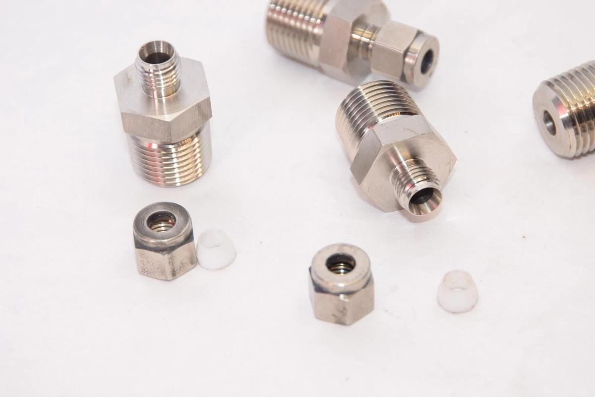 (NEW -Lot 6) SS316 SS 316 1/4" x 1/2" NPT Nylon Straight Connector