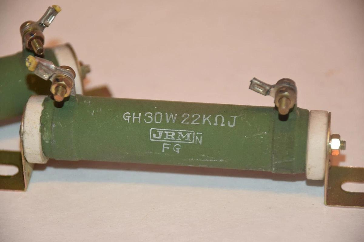 Used (LOT OF 2) JRM GH30W 22KΩJ CERAMIC TUBE RESISTOR