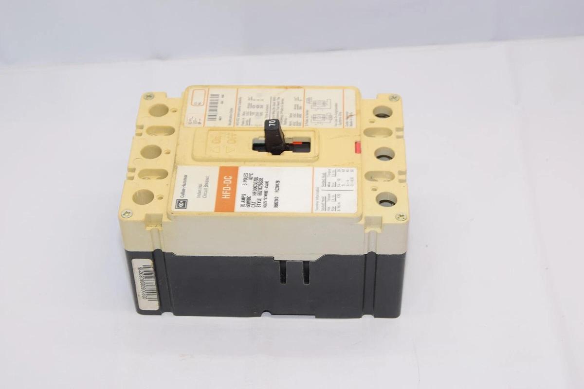 (NEW) CUTLER HAMMER HFDDC3070L 70A 70 Amp 3P 600Vdc Industrial Circuit Breaker