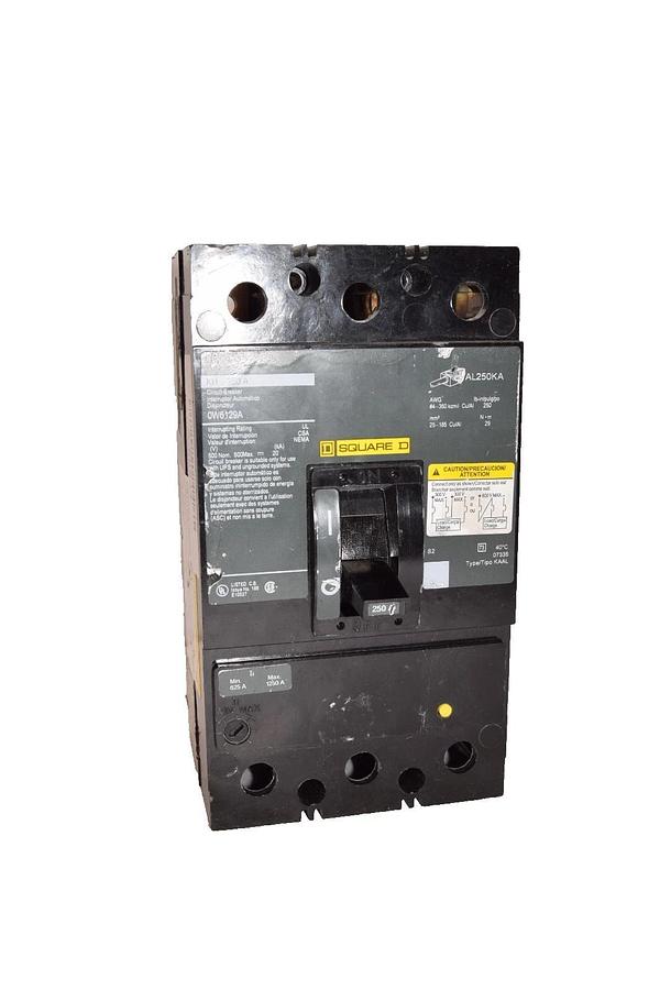 Used Square D 250A Circuit Breaker 0W6129A KH 250 Amp 3 Pole