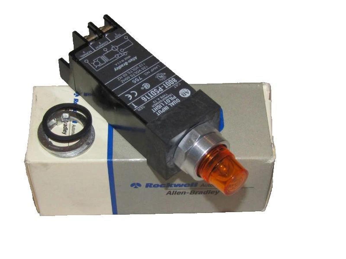 Allen Bradley 800T-PSDT16A AB Amber Pilot Light T 120v 800TPSDT16A NIB