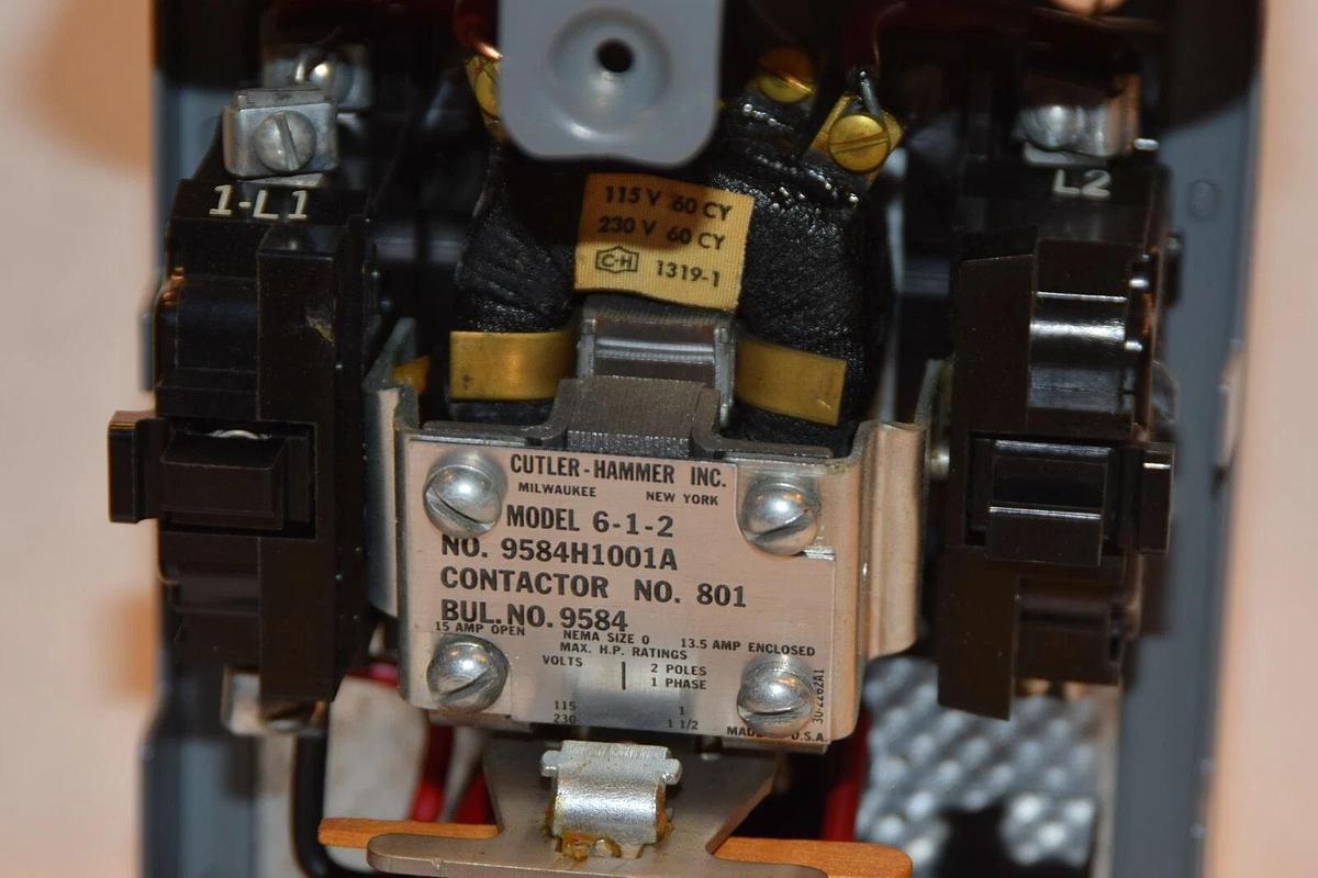 (NEW) CUTLER HAMMER 9584H1001A 6-1-2 801 9581 Size 0 2P 1 Ph Motor Control