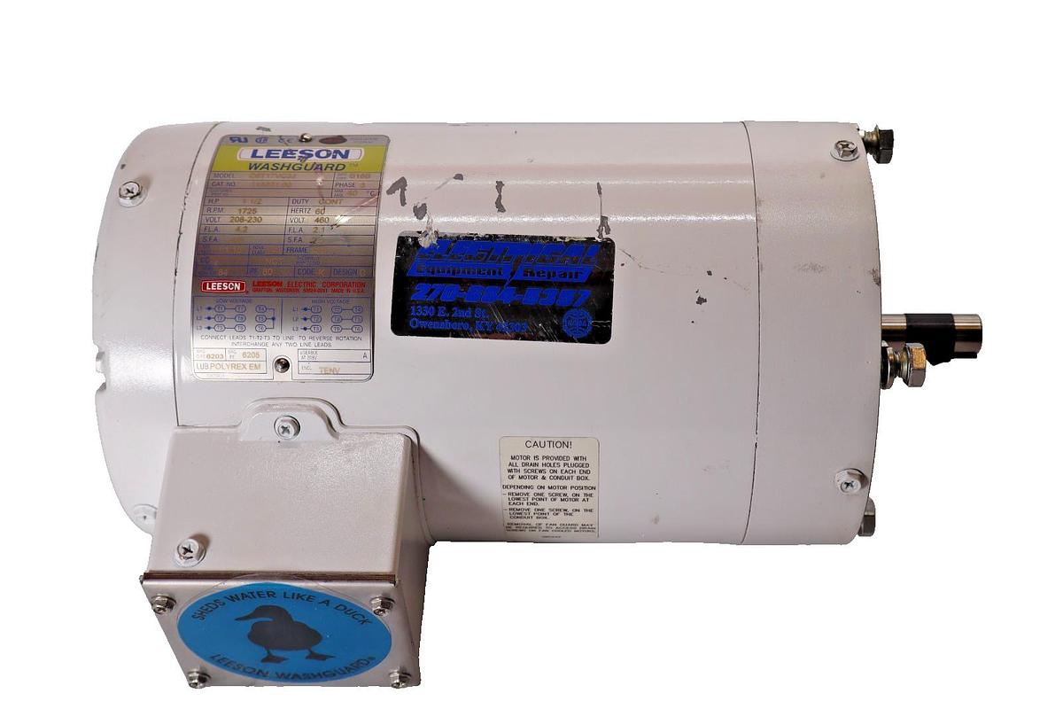 Leeson Washguard Motor C6T17VC3J 113021.00 3ph 1.5hp 208/230/460v NEW-TAKEOUT