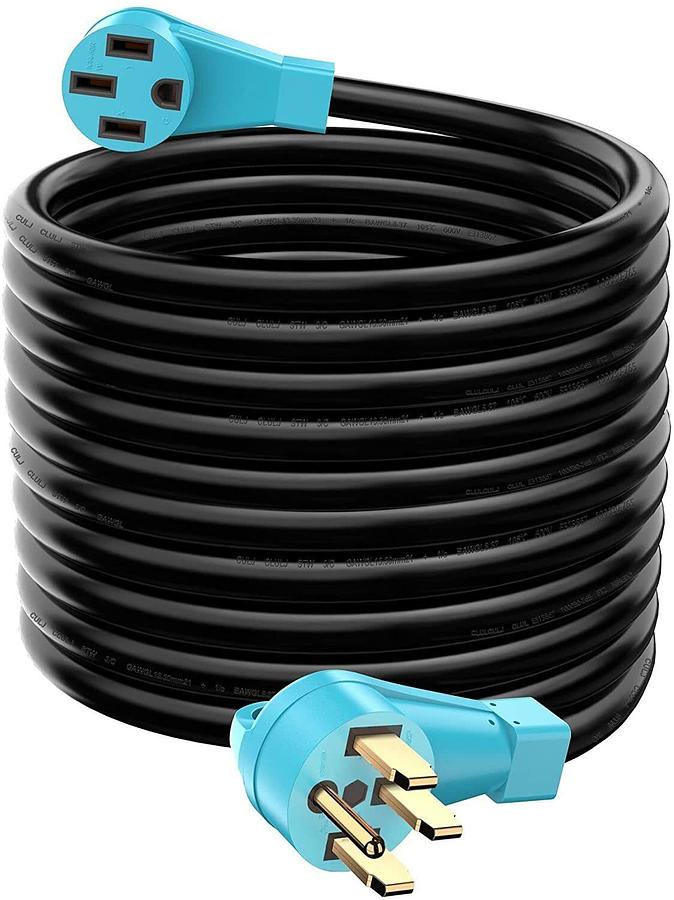 Used (New) CircleCord UL Listed 50 Amp 50 Feet RV EV Extension Cord, 50 ft, Blue 50