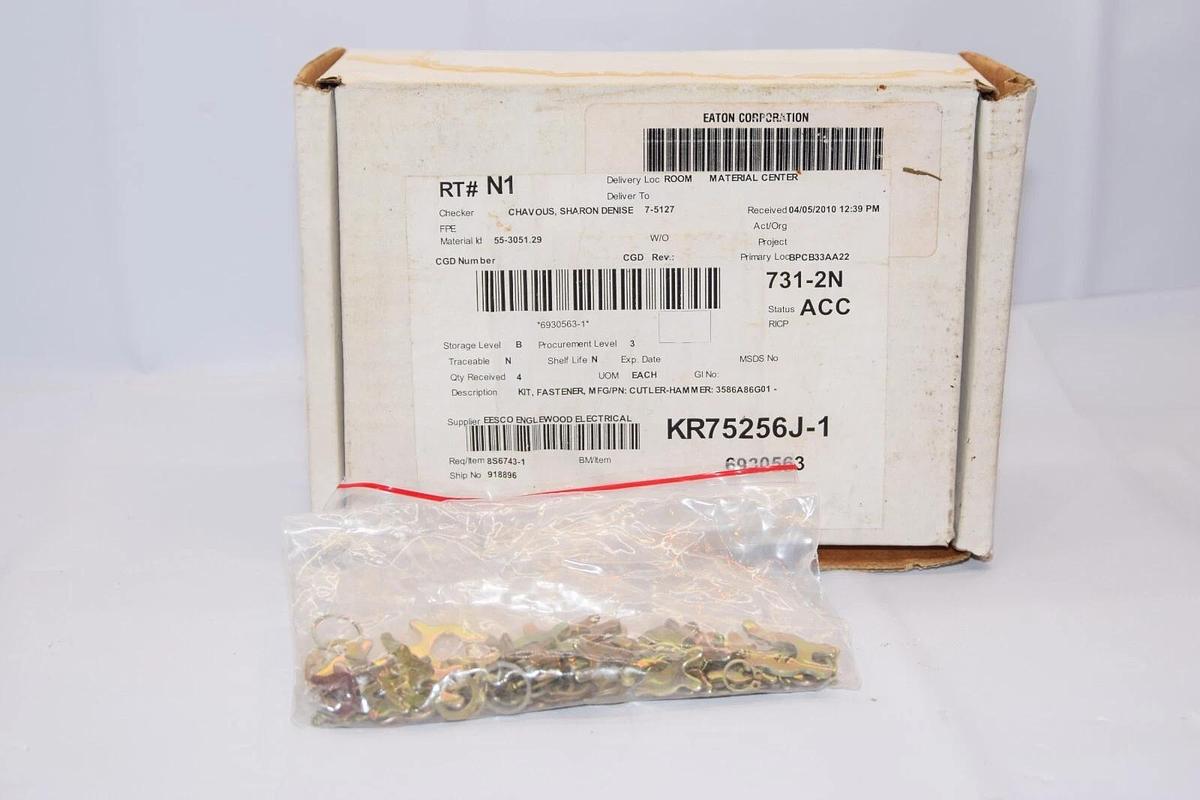 (NEW) CUTLER HAMMER 3586A86G01 Circuit Breaker Kit Washer E Ring + X Clip