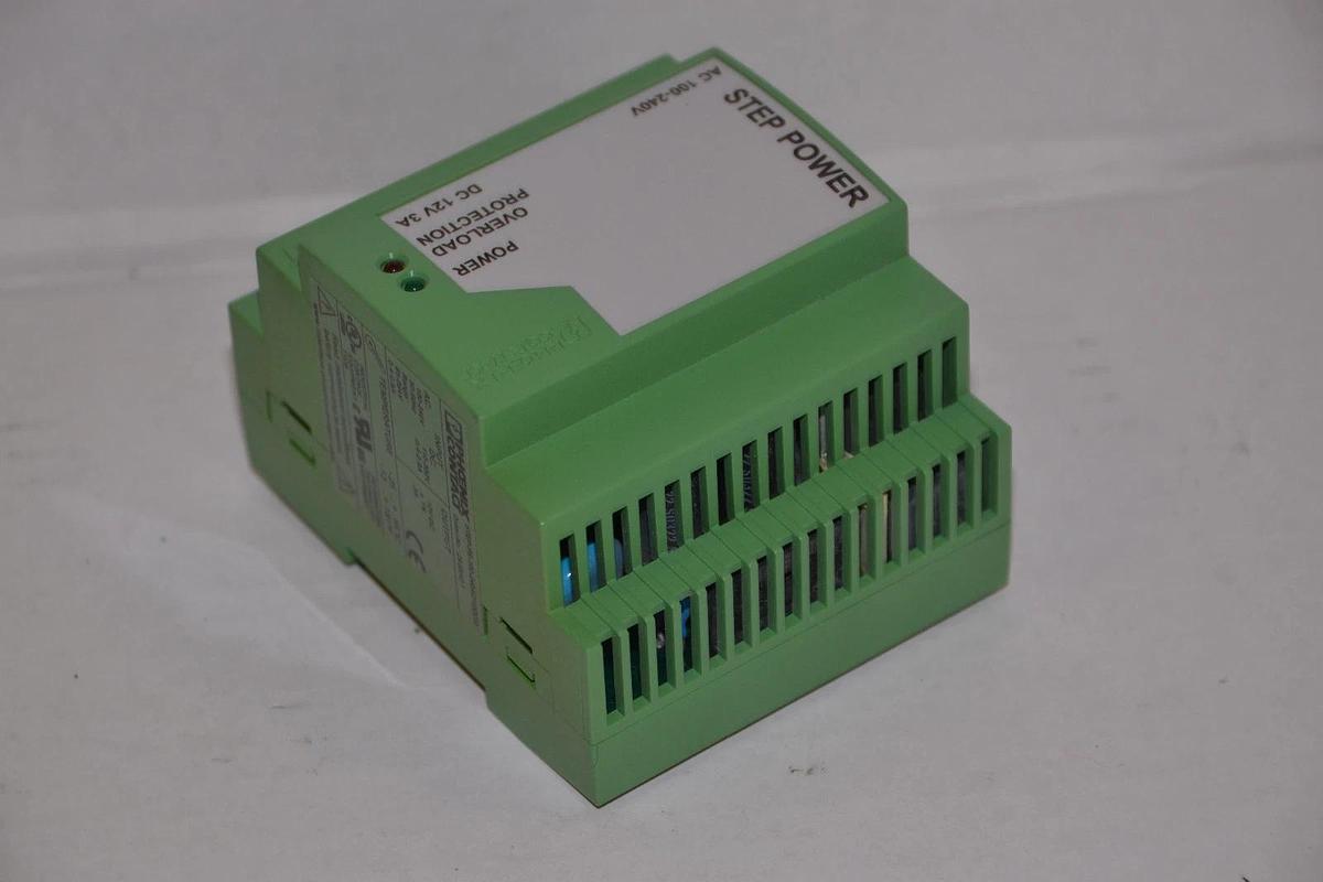 Used Phoenix Contact Step Power Overload Protector STEP-PS-100-240AC/12DC/3 12vdc