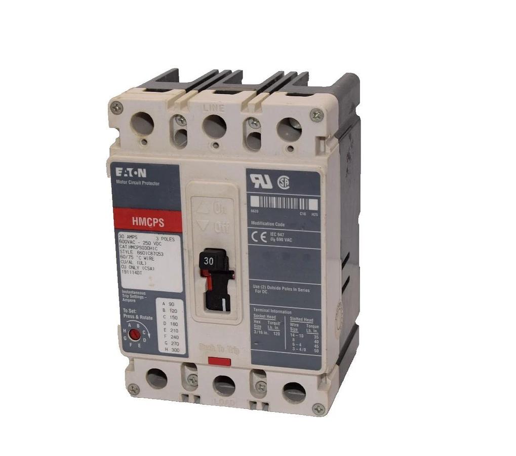Used Westinghouse 30a Circuit Breaker 3p HMCPS030H1C 600Vac 30amp 30 Amp 3pole