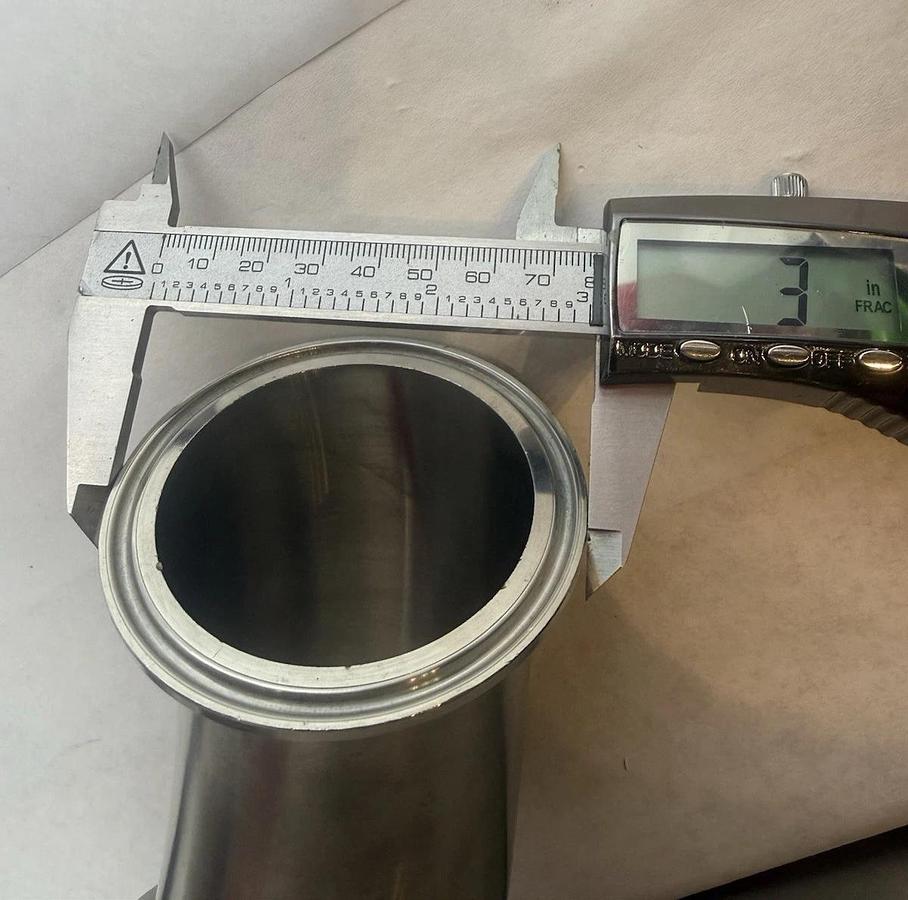 3" Sanitary 45° Sanitary Clamp 304 Stainless Steel Fitting (New - Lot of 2)