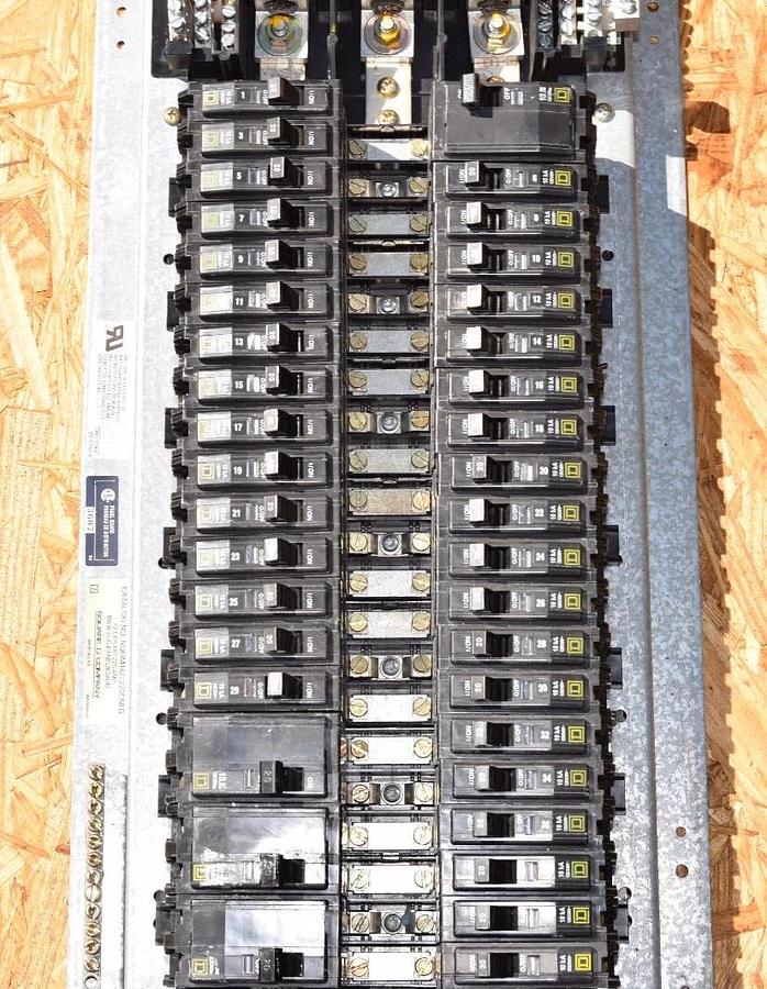 Used Square D 42 Circ 225A Main Lug Panelboard Interior NQOM442L225CNLB 20a 30a 3ph