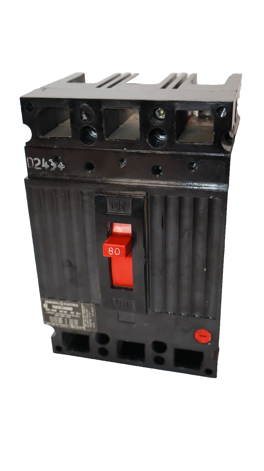 Used GE Molded Case Circuit Breaker THED136080 80A 80 Amp 3P 600Vac *READ*