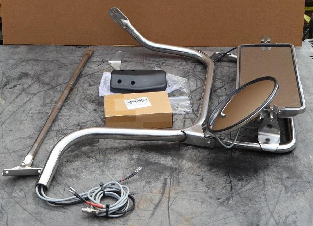 Right Hand Semi Truck Wired Mirror Assembly Cab Door RH Passenger Side (NEW)