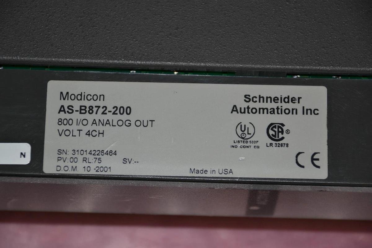 Used MODICON ANALOG VOLTAGE OUTPUT MODULE AS-B872-200 ASB872200 AS B872 200