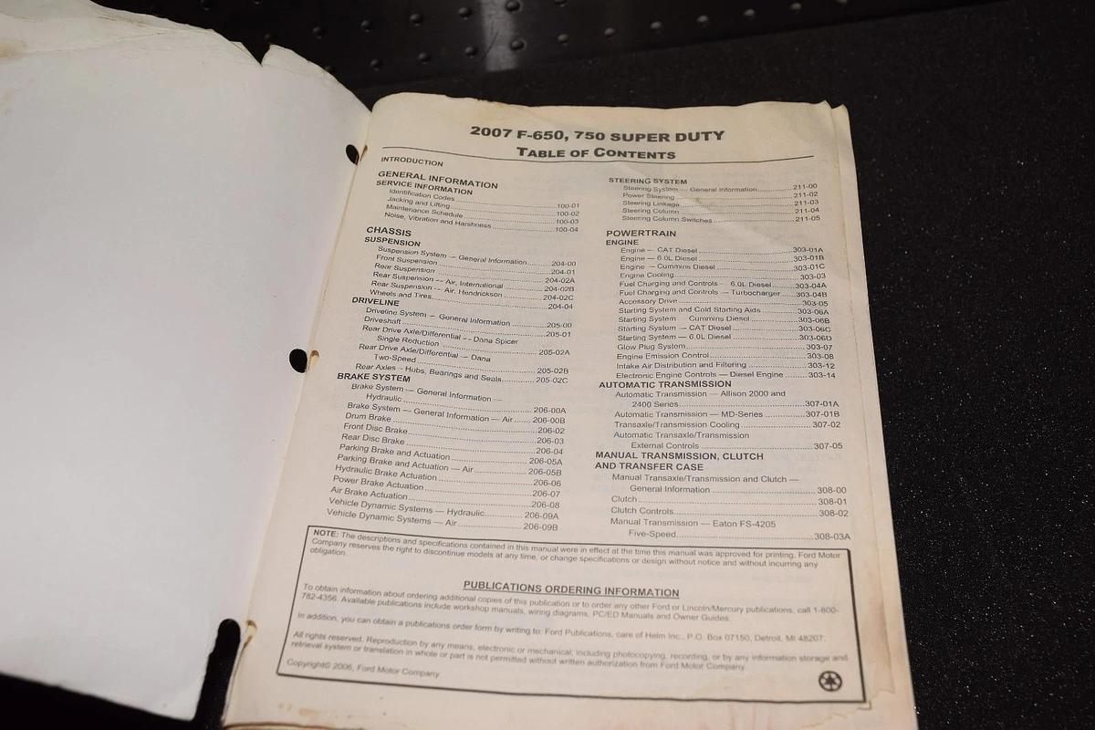 Used 2007 FORD F-650 F-750 SUPERDUTY TRUCKS Workshop Shop Service Manual