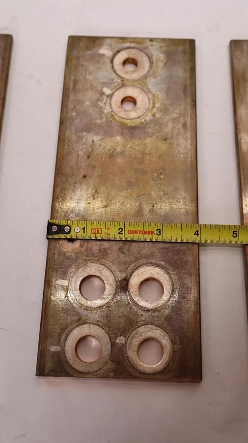 Used (Lot of 3) Copper Bus Bar 10" x 4" x 1/4" .25" thick  10x4x1/4 approx 9lb