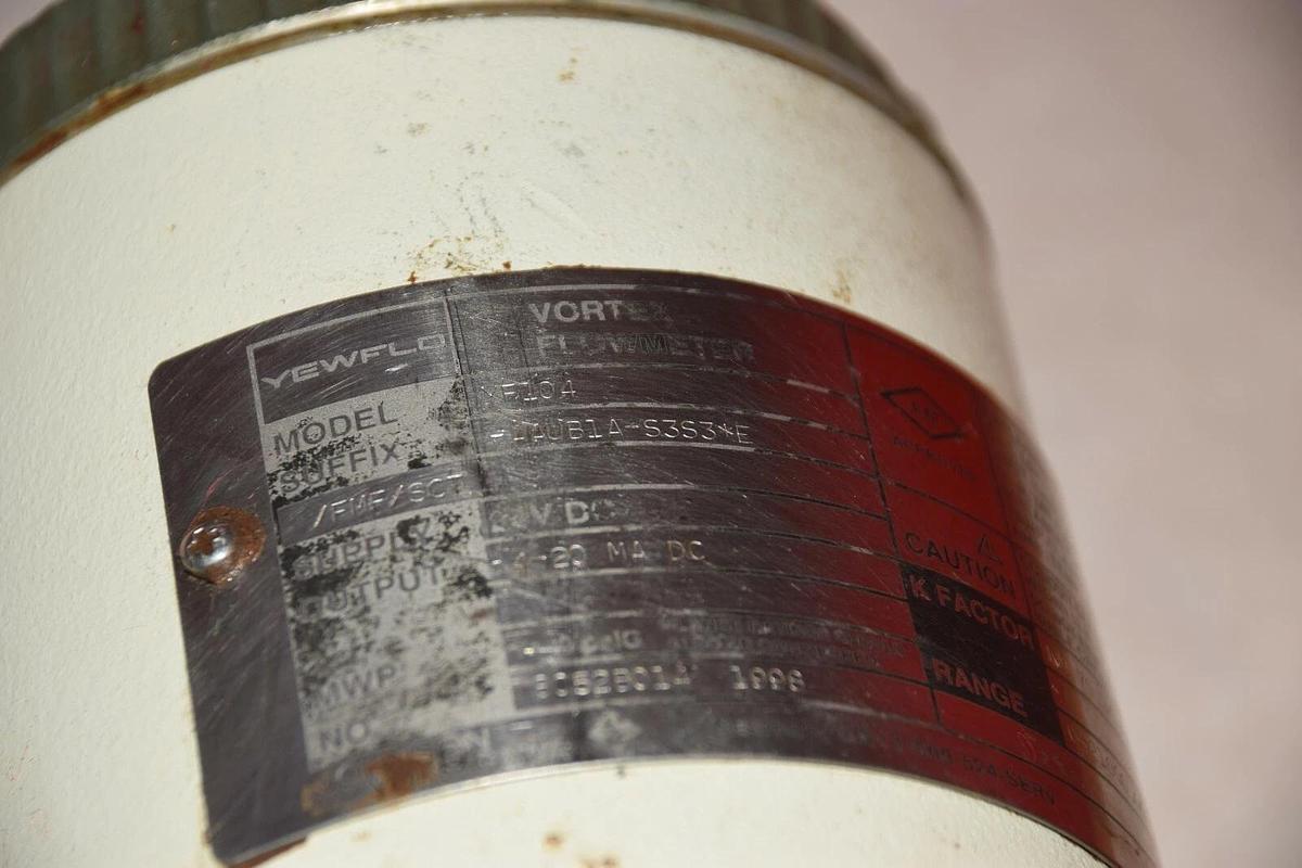 Used YOKOGAWA YEWFLO YF104-AAUB1A-5353*E USG 24VDC 0-21000.00 VORTEX FLOWMETER