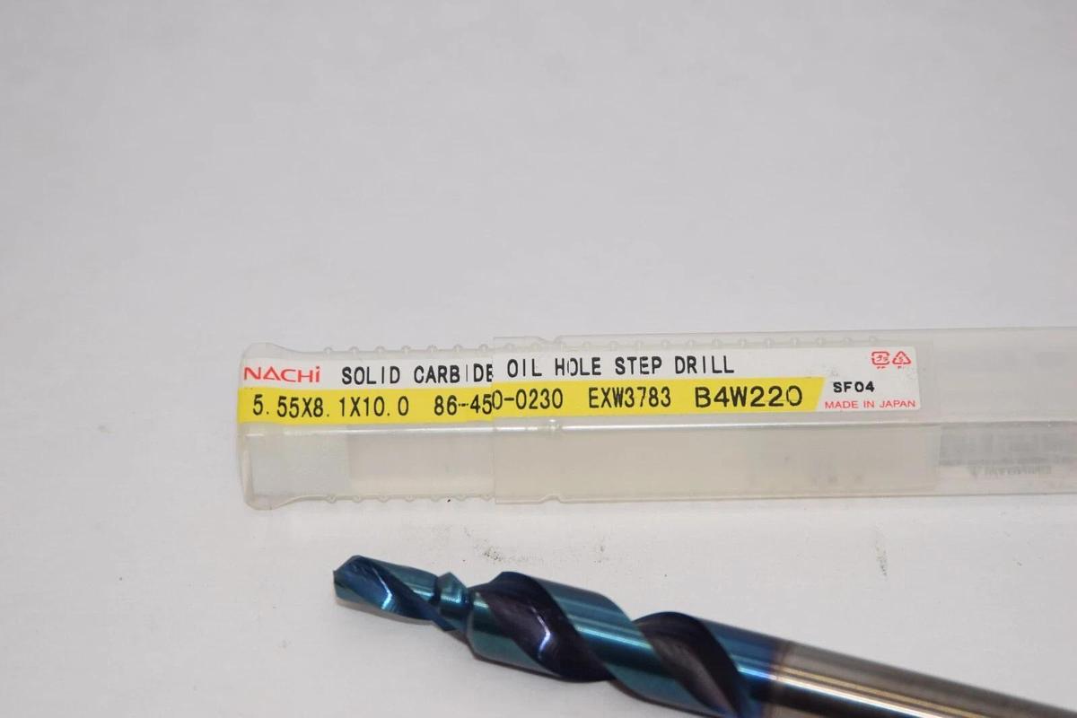 (NEW) NACHI 5.55x8.1x10.0 86-450-0230 EXW3783 Solid Carbide Drill Bit