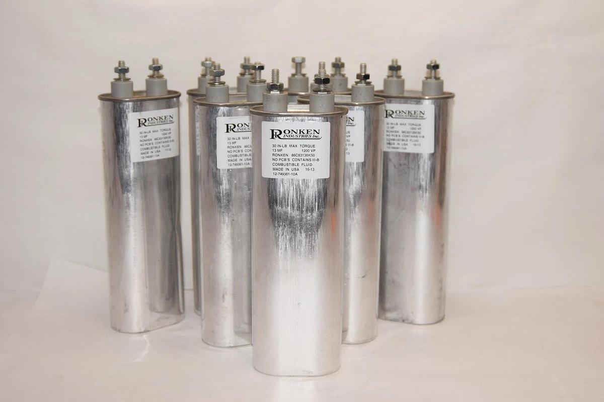 Used (LOT OF 7) RONKEN 12-749361-10A 1274936110A 30 In-LB 13MF 120VP Capacitor USA