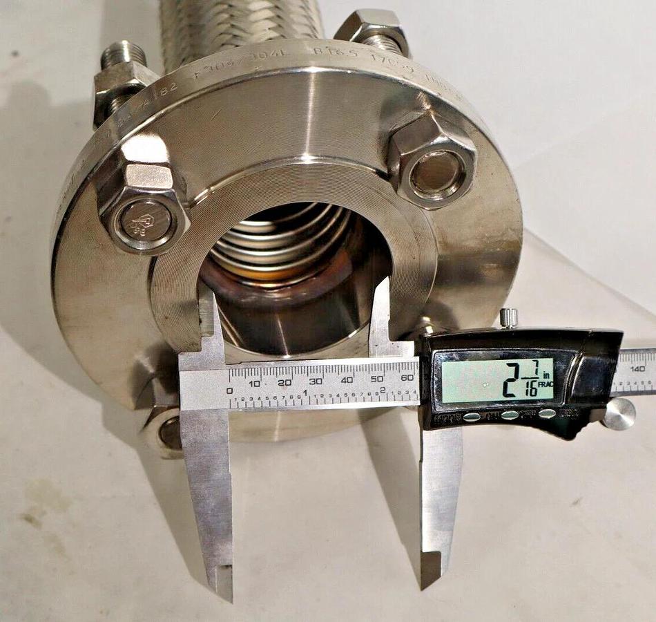 Used 2" x 36" SS Stainless Flexible Braided Hose Flange 150 SA/A182 F304/304L B16.5