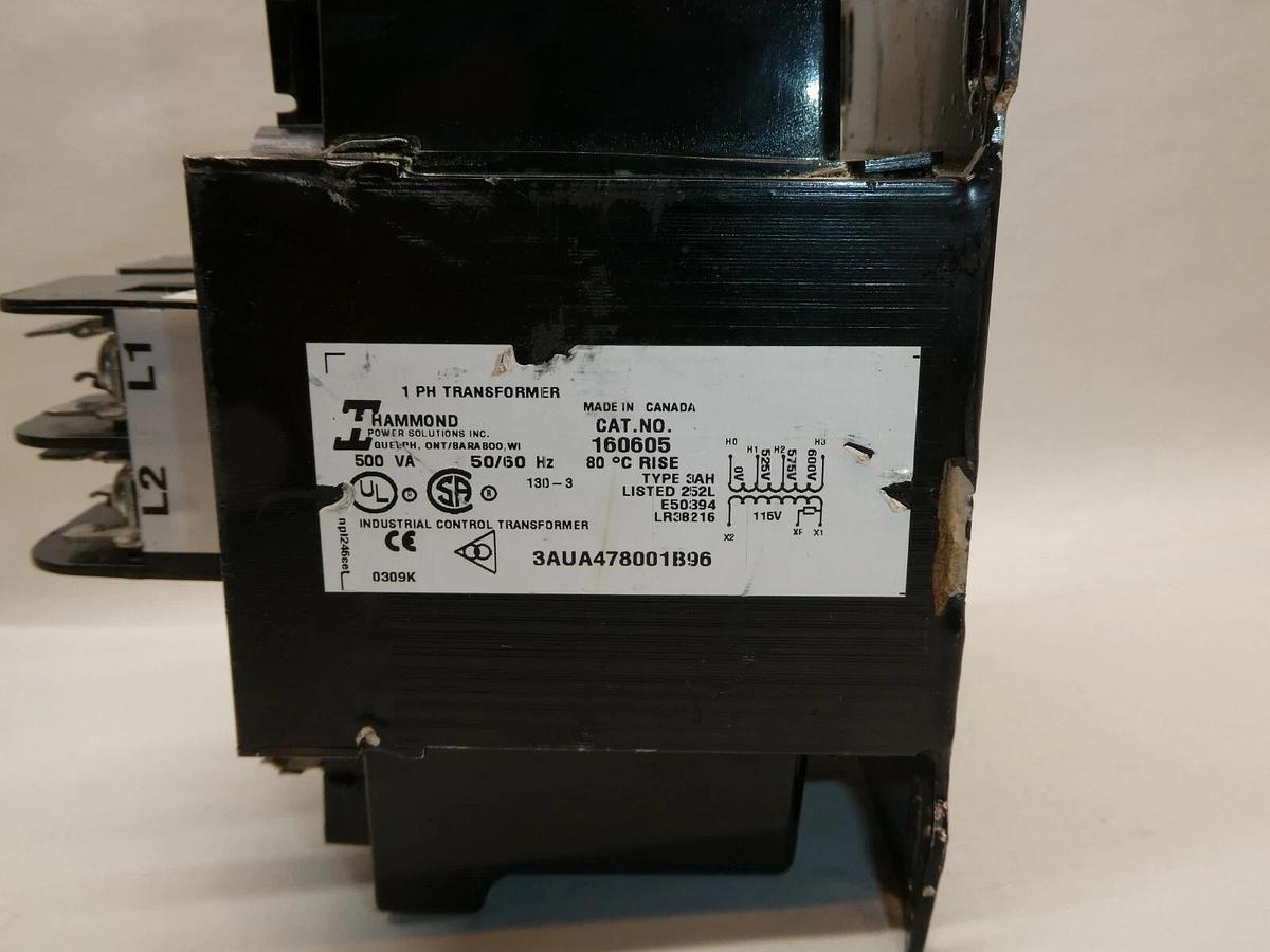 Used HAMMOND 3AUA478001B96 160605 500Va 50/60Hz 1ph Transformer