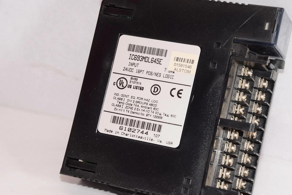 Used GE FANUC  Input Module  IC693MDL645E 7.5ma 24Vdc 16pt Pos/Neg Logic*No Cover*
