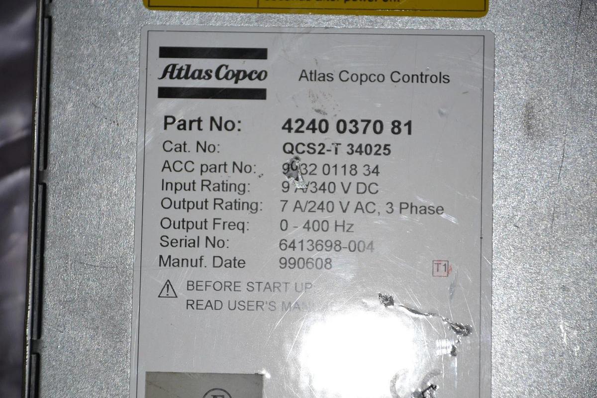 Used ATLAS COPCO CONTROLS 4240 0366 81 QCM2-T QCM2 T 34015 4240036681