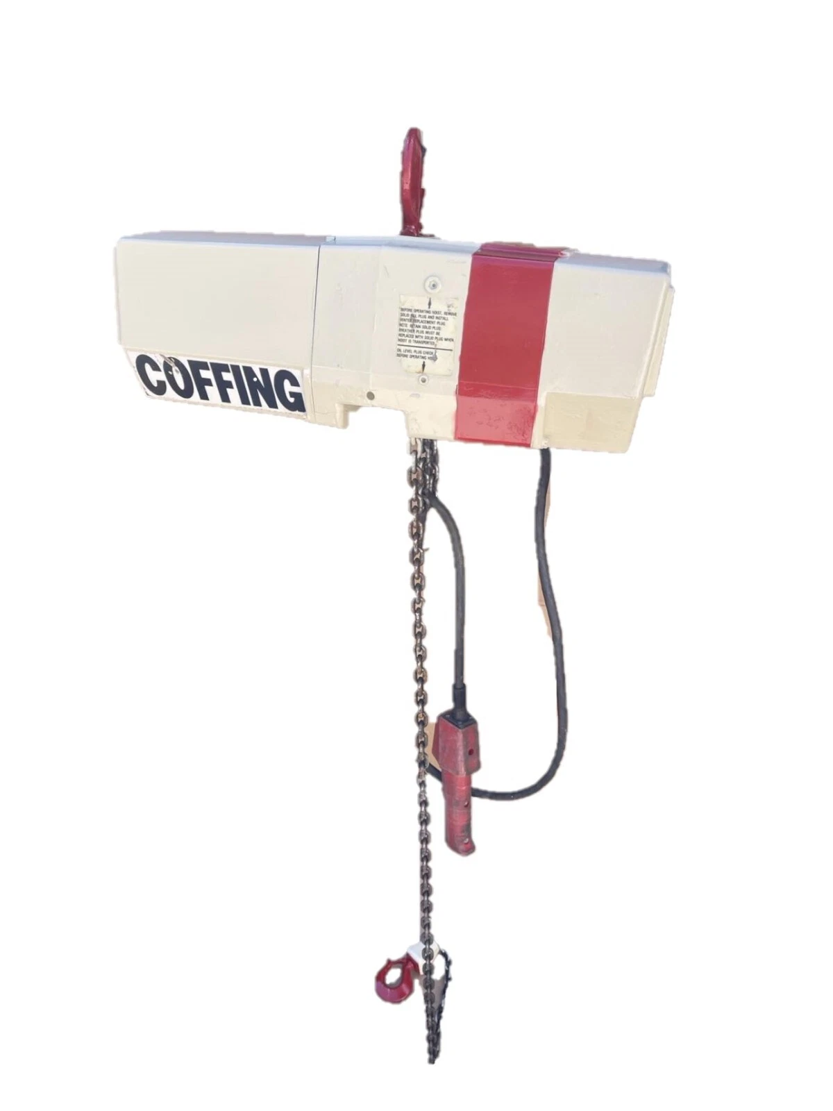 Used Coffing 1/2 Ton Electric Chain Hoist 1/2T 1000lb EC-10-16-1 115 / 230V 6' Lift
