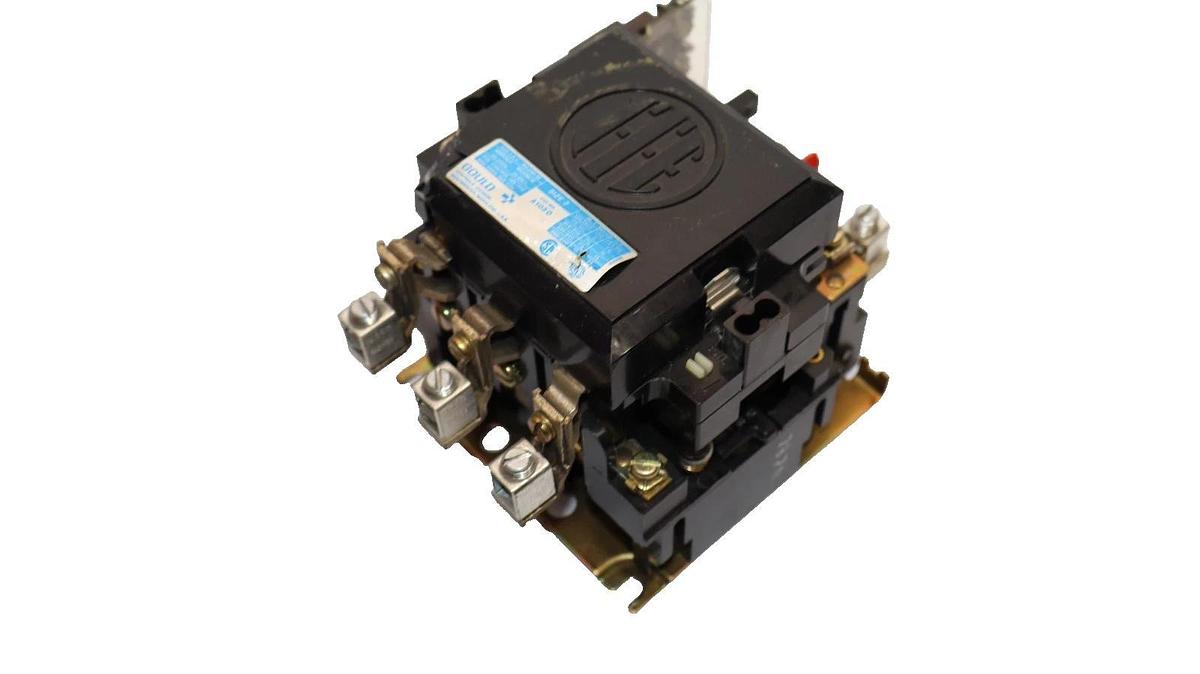 Used Gould A103D Size 2 Contactor With F10N0CL Auxiliary Contact *Chipped*