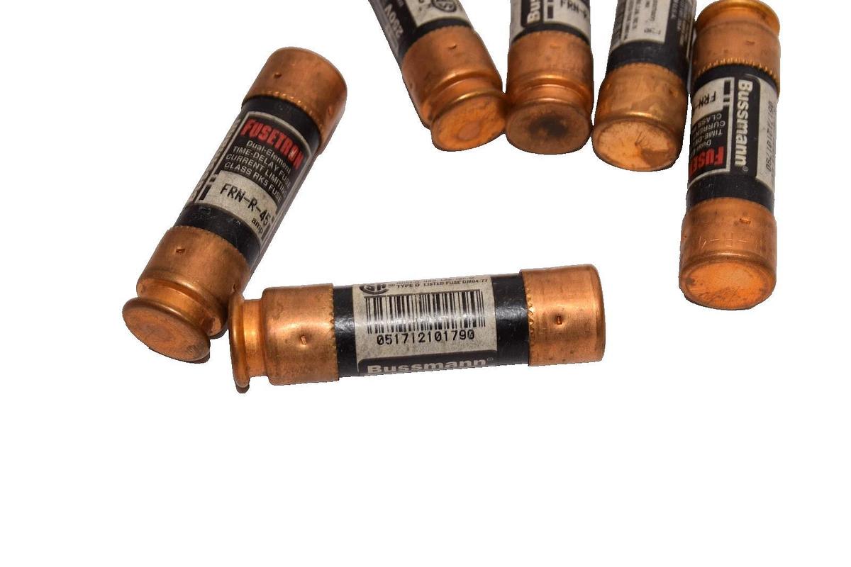 Fusetron FRN-R-45 , FRNR45 45A Amp Time Delay Fuse (New - Lot of 6)