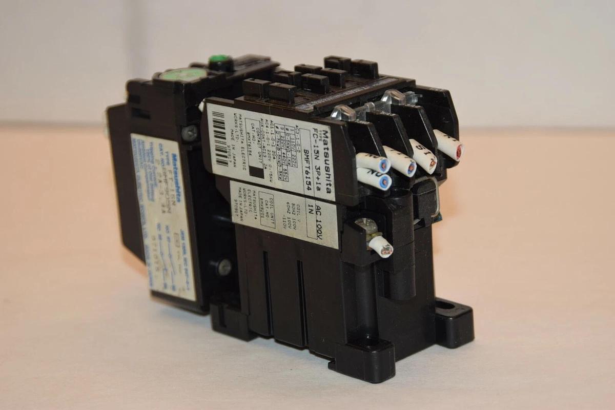 Used MATSUSHITA FC-15N STARTER WITH FT-15N RELAY 2.2A-3.4A 100-110V AC 50/60Hz COIL