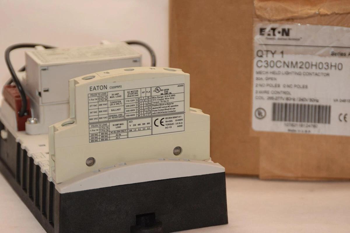 (NEW) EATON C30CNM20H03H0 30A 30 Amp 30 A Series A1 Lighting Contactor