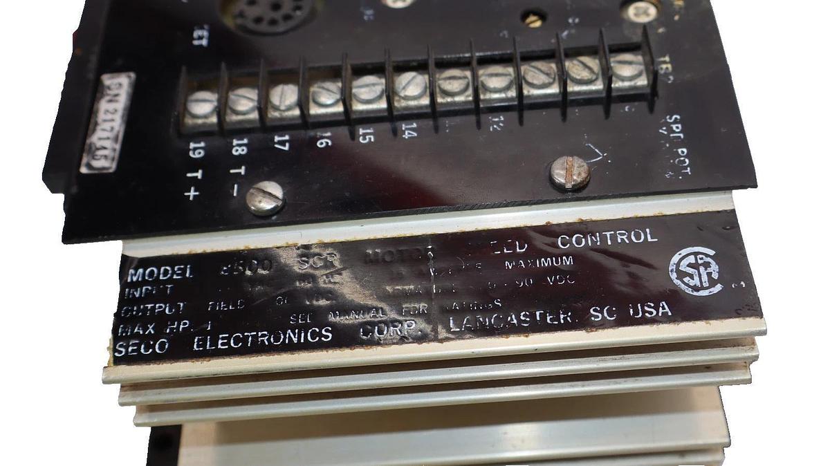 Used Seco Electronics Motor Speed Control 8500 SCR 120Vac 15A 0-90Vdc Armature