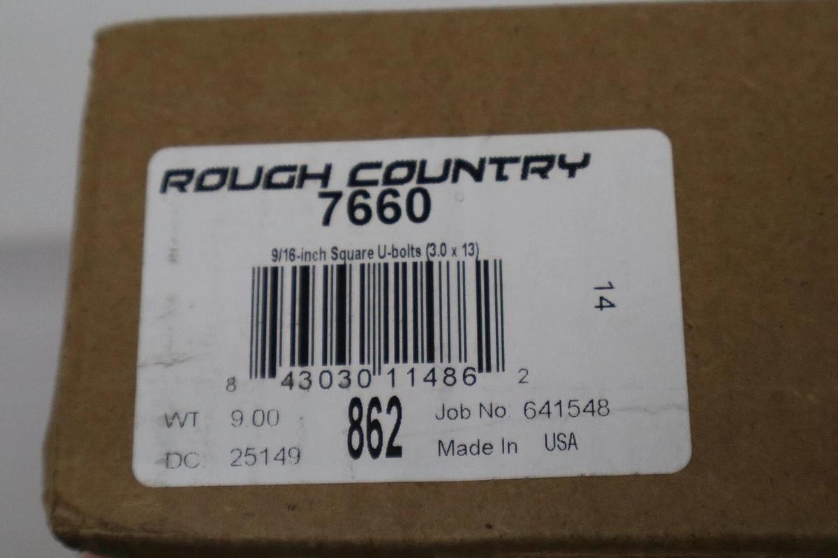 Rough Country 9/16" Square U-Bolts 7660  (3.0 x 13) (New)