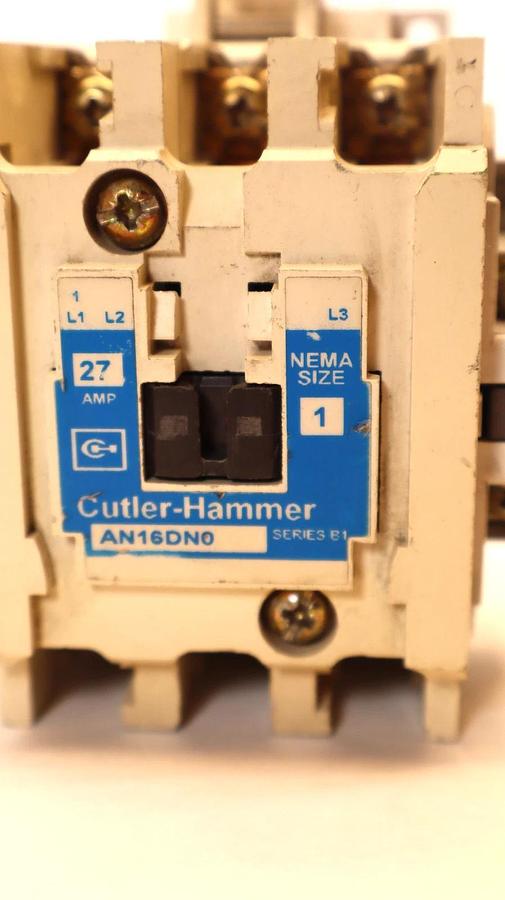 Used Cutler Hammer Motor Starter Ser B1 27A Amp AN16DN0 Size 1 W/ C320KGS1 & C320KGS3
