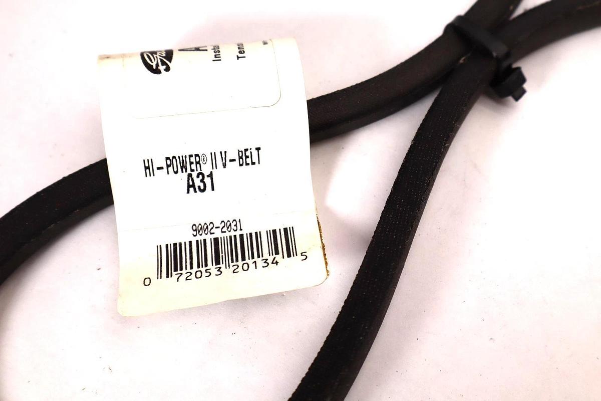 Gates Belt A31 , 9002-2031 Hi-Power II V-Belt USA (New - Lot of 2)