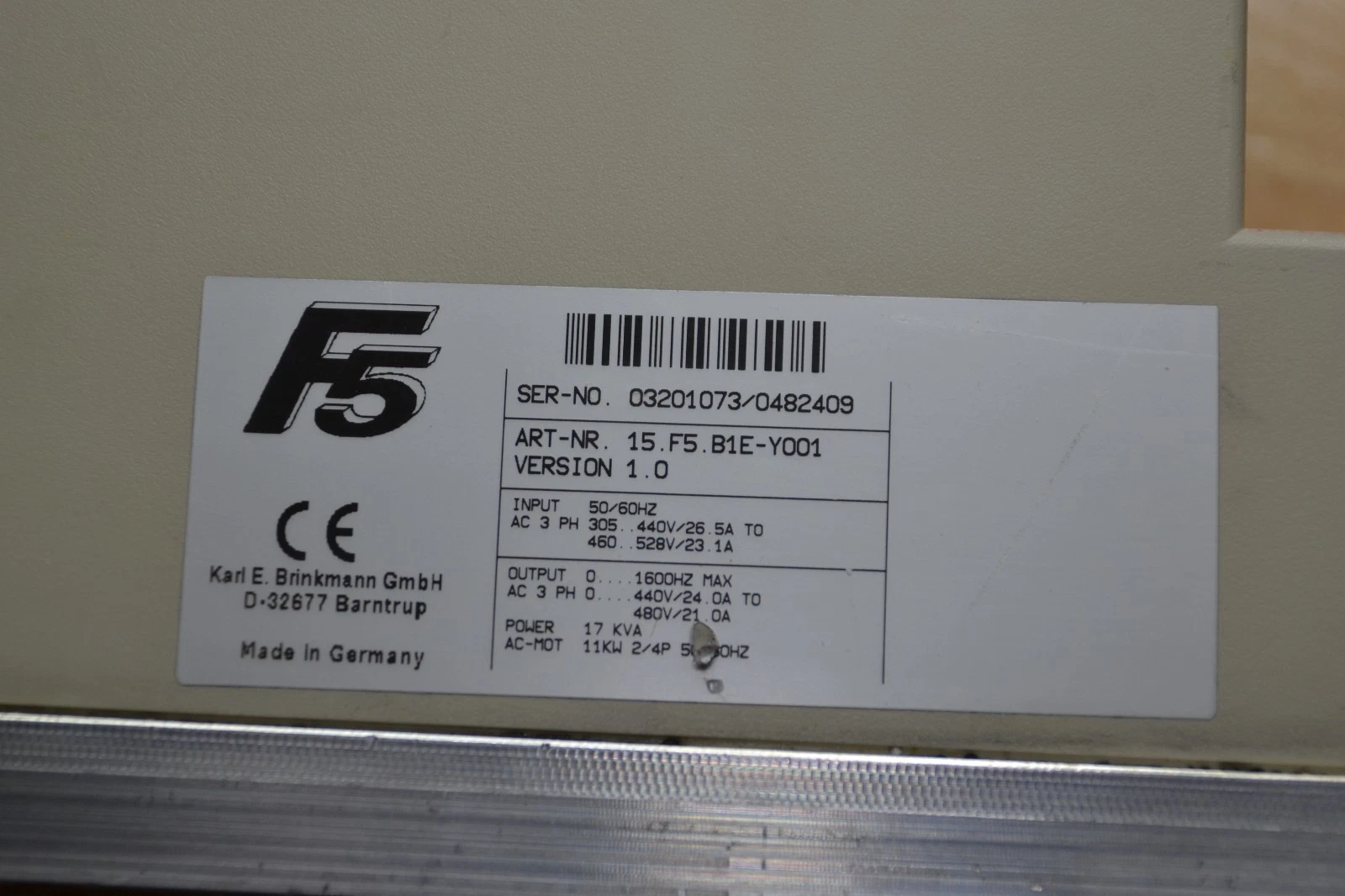 Used KEB COMBIVERT AC Drive 15.F5.B1E-Y001 15F5B1EY001 AC 15 HP 480V 17kva