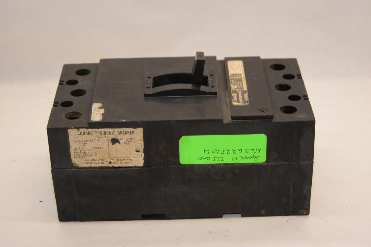 Used SQUARE D KAL362251021 225A 225 Amp 225 A 3P 600VCircuit Breaker *Missing 1 Lug*