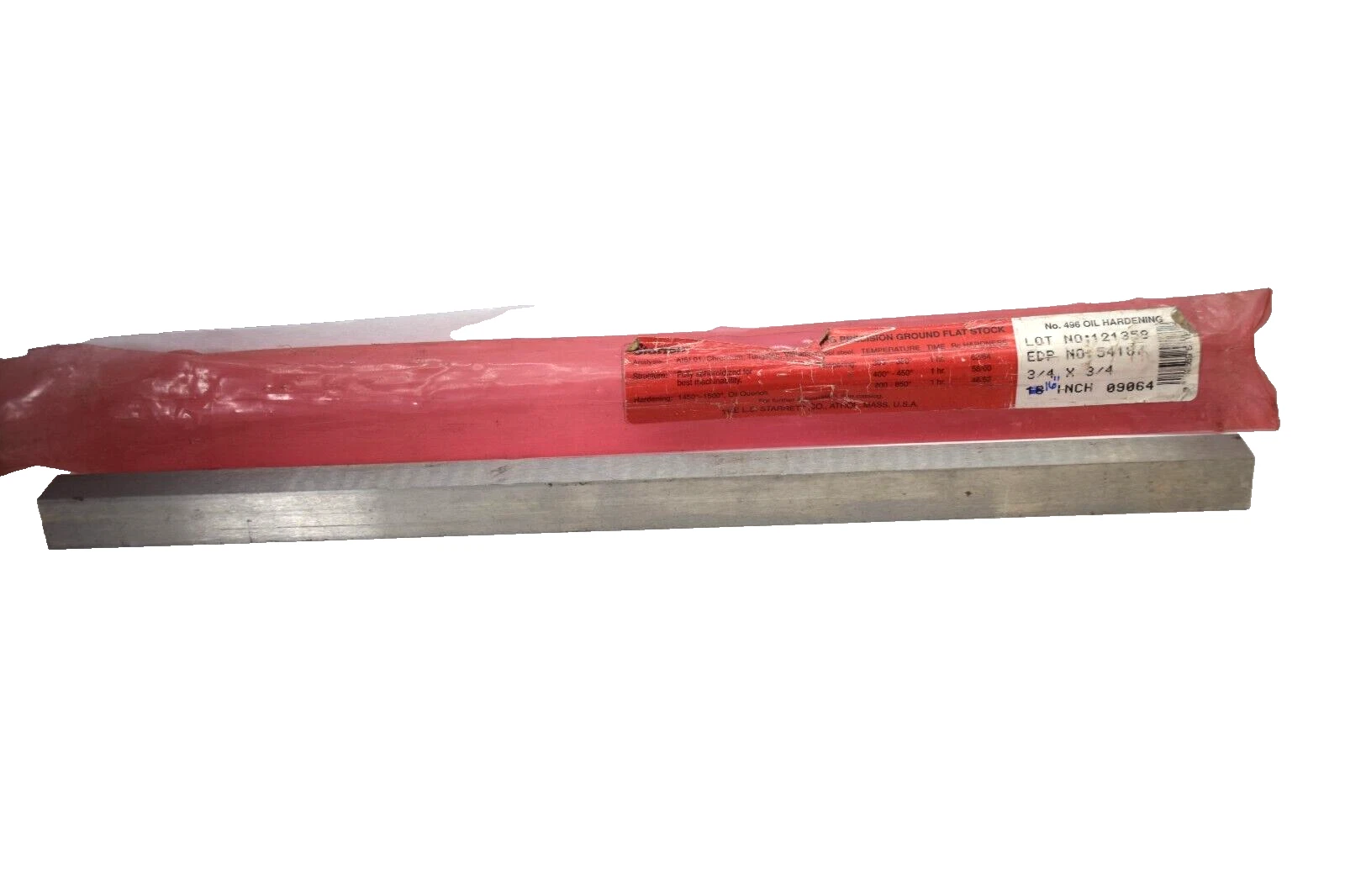 Used STARRETT 496 54187 3/4" x 3/4" x 16" Oil Hardening STEEL Solid Bar Flat Stock