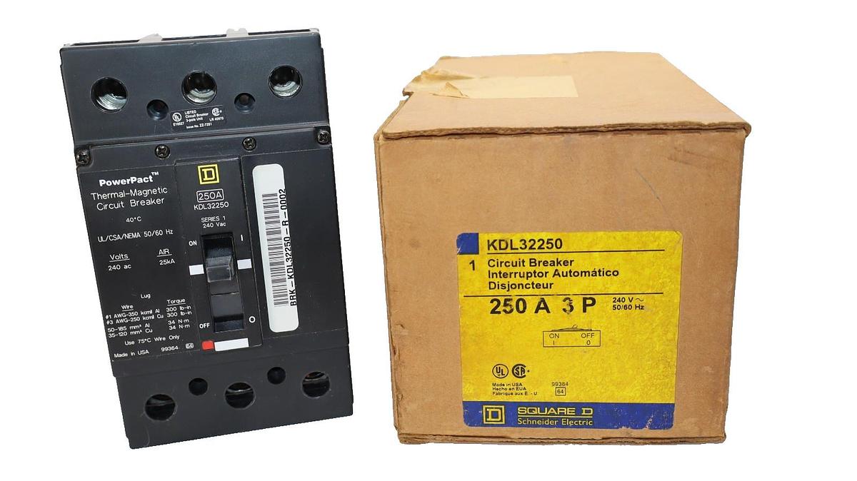 Square D KDL32250 250A Amp 3P 240V Circuit Breaker (New)