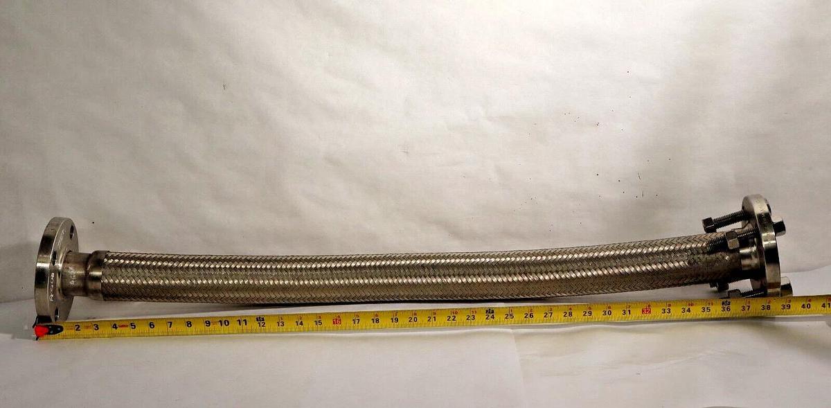 Used 2" x 36" SS Stainless Flexible Braided Hose Flange 150 SA/A182 F304/304L B16.5
